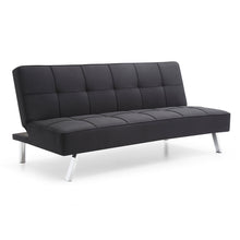 Load image into Gallery viewer, Linen Fabric Sleeper, Black Futon, Sleeping Sofa Bed, Armless Sleeper