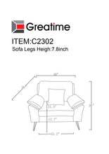 Load image into Gallery viewer, Greatime SS2302 leatherette Modern Sofa/Chair (More Colors Available)