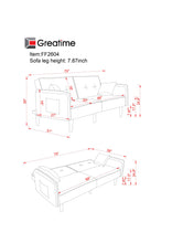 Load image into Gallery viewer, Greatime FF2604 fabric Convertible Sofa (More Colors Available)