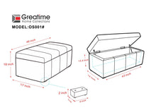 Load image into Gallery viewer, Greatime OS001 Large Storage Ottoman (More Colors Available)