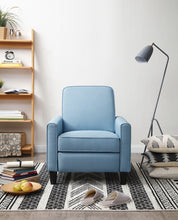 Load image into Gallery viewer, Linen Fabric Recliner Chair, 3-Position Recliner, No Need Handler, Light Blue Color Recliner