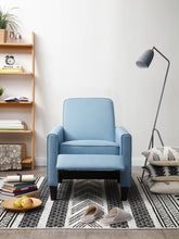 Load image into Gallery viewer, Linen Fabric Recliner Chair, 3-Position Recliner, No Need Handler, Light Blue Color Recliner
