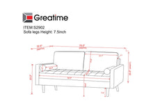 Load image into Gallery viewer, Greatime S2902 vintage fabric Sofa (More color available)