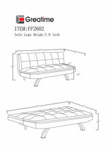 Load image into Gallery viewer, Greatime FF2602  Fabric Convertible Sleeping Sofa (More Colors Available)
