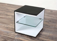 Load image into Gallery viewer, Greatime NL2001 Modern Nightstand, Black&amp;White with Glass Shelf
