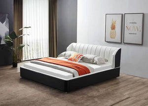 Greatime B2408 Black and White Modern Bed