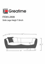 Load image into Gallery viewer, GREATIME Modern Couch Loveseat Set Fabric Sofa 2 Pieces Livingroom Set SL2606