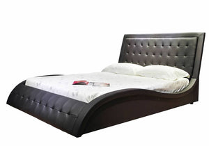 Greatime B1136-2 Wave-like Shape Upholstered Modern Platform Bed (More Colors Available)