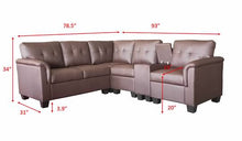 Load image into Gallery viewer, Greatime S2304  Vinyl Sectional Sofa (More Colors Available)