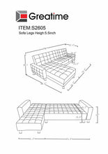 Load image into Gallery viewer, Greatime S2605 Leatherette Convertible Sectional Sofa (More Colors Available)