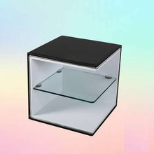 Load image into Gallery viewer, Greatime NL2001 Modern Nightstand, Black&White with Glass Shelf