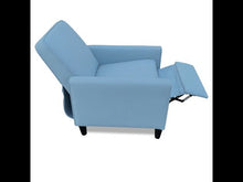 Load and play video in Gallery viewer, Linen Fabric Recliner Chair, 3-Position Recliner, No Need Handler, Light Blue Color Recliner