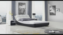 Load and play video in Gallery viewer, Modern Platform Bed with Padded Headboard B2407
