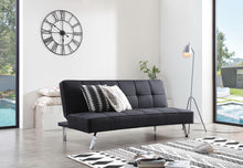 Load image into Gallery viewer, Linen Fabric Sleeper, Black Futon, Sleeping Sofa Bed, Armless Sleeper
