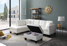 Load image into Gallery viewer, Greatime S2501 Reversible Vinyl Sectional Sofa W/ Storage ottoman
