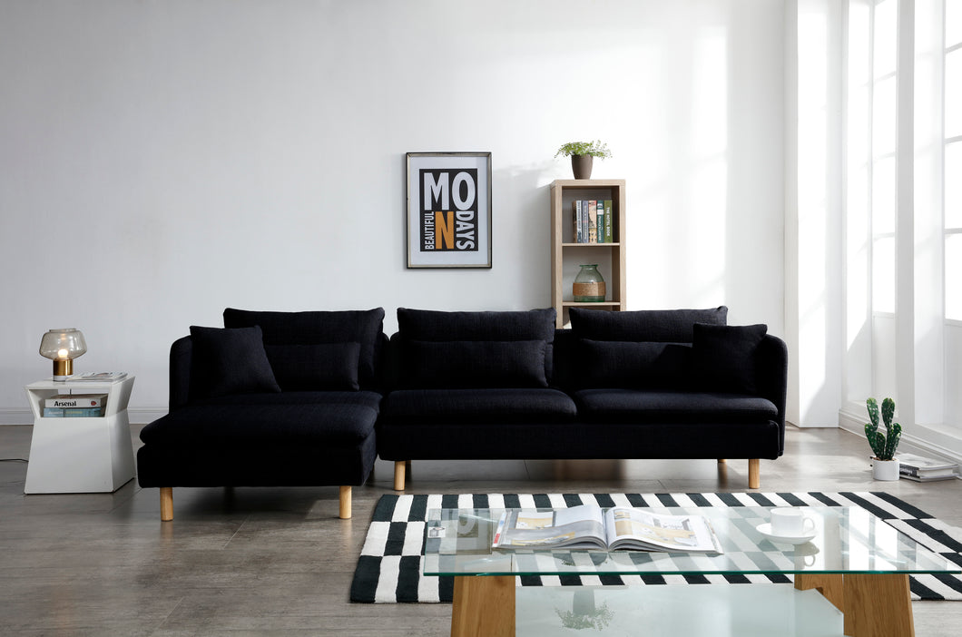 Greatime S2604 Fabric Reversible Sectional Sofa (More Colors Available)