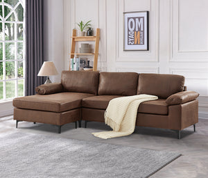 Greatime S2901 vintage fabric reversible sectional Sofa (More color available)