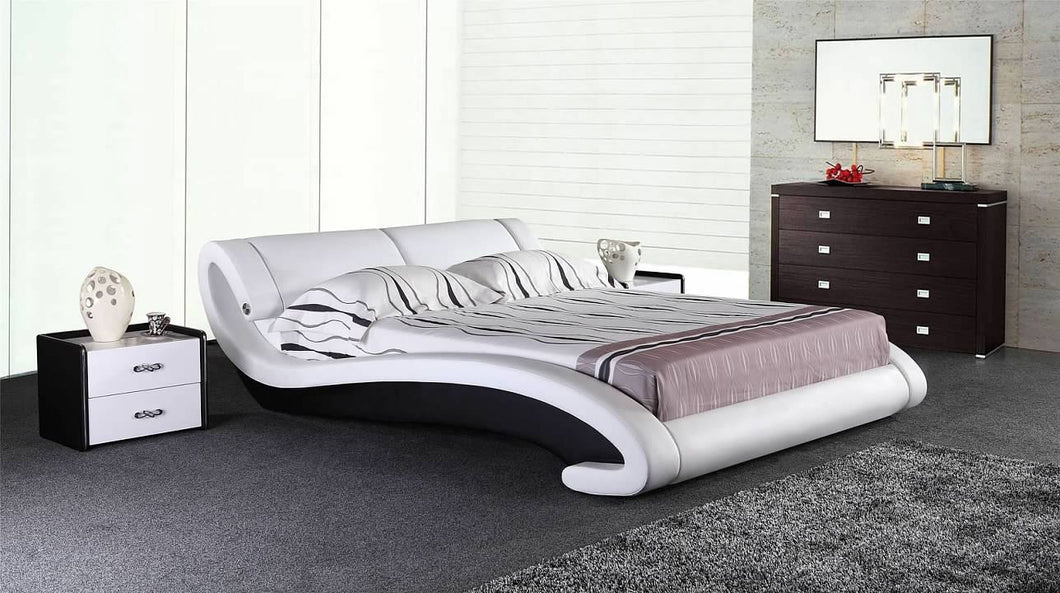 Luxury Platform Bed with S-shape Modern Design B2001