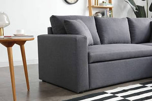Greatime S2602 Fabric Convertible Sectional Sofa (More Colors Available)