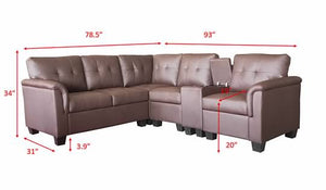 Greatime S2304  Vinyl Sectional Sofa (More Colors Available)
