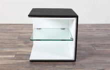 Load image into Gallery viewer, Greatime NL2001 Modern Nightstand, Black&amp;White with Glass Shelf
