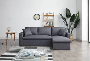 Greatime S2602 Fabric Convertible Sectional Sofa (More Colors Available)