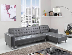 Greatime S2605 Leatherette Convertible Sectional Sofa (More Colors Available)